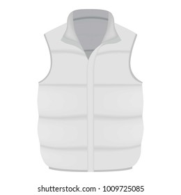 White warm vest mockup. Realistic illustration of white warm vest vector mockup for web