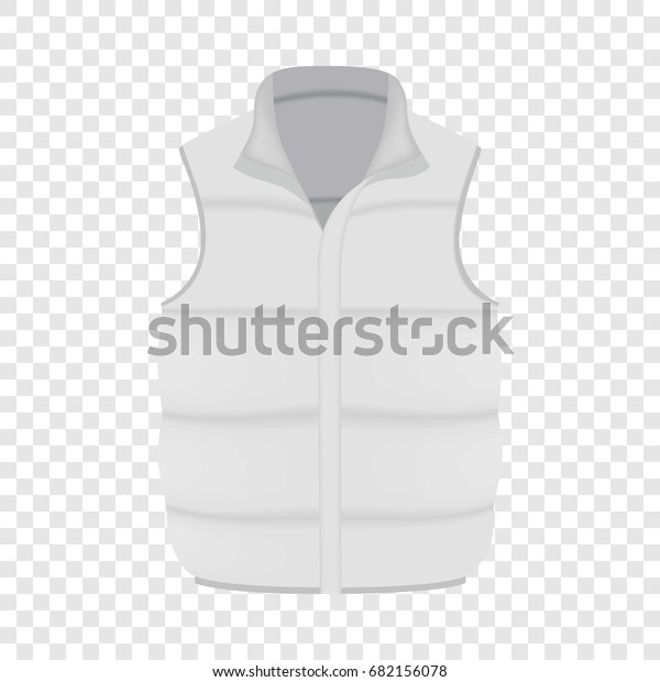 White warm vest mockup. Realistic\
illustration of white warm vest vector mockup for\
web