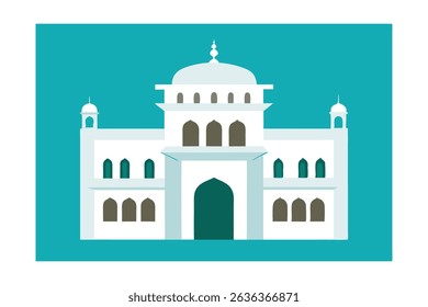 white washed rajasthani haveli ghar on clean backg.eps