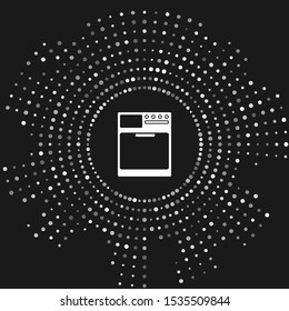 White Washer icon isolated on grey background. Washing machine icon. Clothes washer - laundry machine. Home appliance symbol. Abstract circle random dots. Vector Illustration