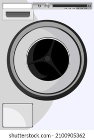 White washing machine, illustration, vector on a white background.