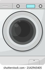 White washing machine, illustration, vector on a white background.