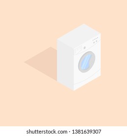 white washing machine isometric style