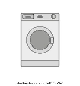 white washing machine on white background