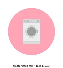 white washing machine on white background