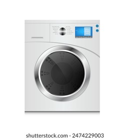 White washing machine. Vector illustration