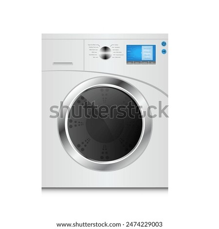 White washing machine. Vector illustration