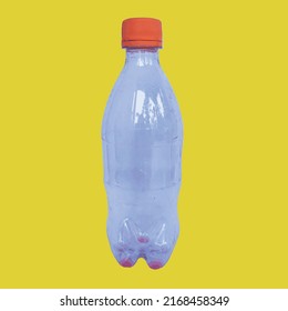 White water bottle isolated on a yellow background