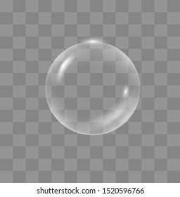 White water bubble with reflection set on transparent background vector illustration