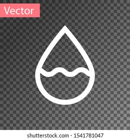 White Water drop icon isolated on transparent background.  Vector Illustration