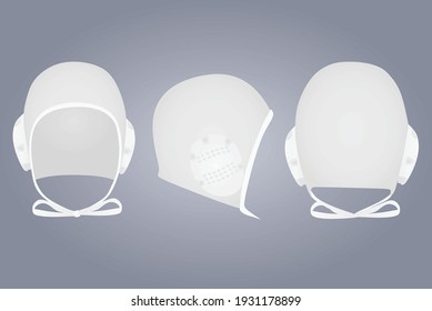 White water polo cap. vector