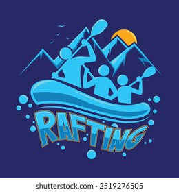 Modelo de projeto gráfico de rafting de água branca