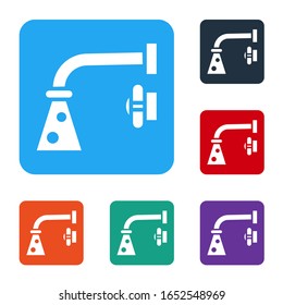 White Water tap icon isolated on white background. Set icons in color square buttons. Vector Illustration