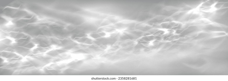 White water wave light surface overlay background. 3d clear ocean surface pattern with reflection effect backdrop. Marble desaturated texture. Sunny aqua ripple movement with shiny refraction