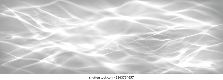 White water wave light surface overlay background. 3d clear ocean surface pattern with reflection effect backdrop. Marble desaturated texture. Sunny aqua ripple movement with shiny refraction