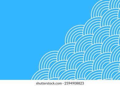 white water wave line background with blue background for presentation