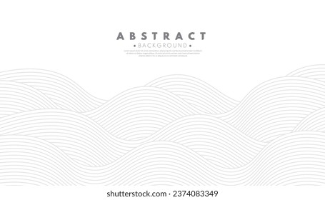 White water wave line pattern background. Japanese style concept. Simple design. Vector illustration.
