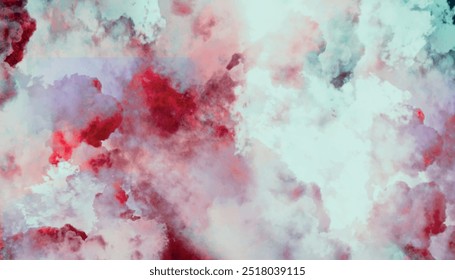 Textura de fundo de aquarela branca. Fundo branco com nuvens vermelhas, textura grunge vermelho claro. Plano de fundo com splash de aquarela.	