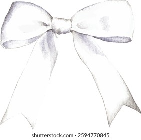 White Watercolor Bow Tie vector illustration