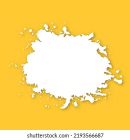 White watercolor cloud on yellow background for design. Vector illustration
