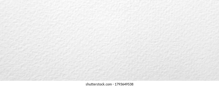 White watercolor paper texture long banner. Abstract minimal white textured background for artwork