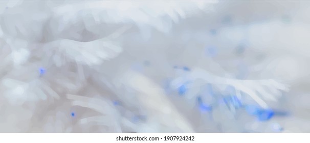 White watercolor winter vector background. Abstract brush strokes
