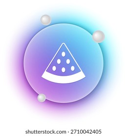 White Watermelon icon isolated on white background. Blue and purple gradient circle background. Vector