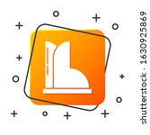 White Waterproof rubber boot icon isolated on white background. Gumboots for rainy weather, fishing, gardening. Orange square button. Vector Illustration