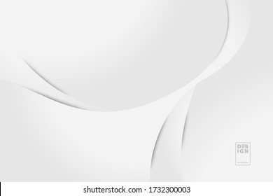 White wave abstract backgroud.Vector gradient white grey.