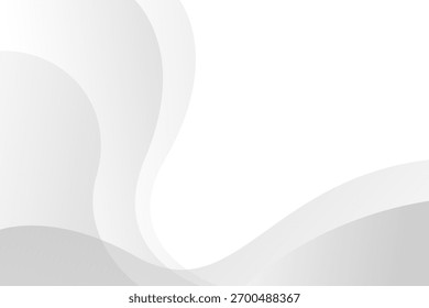 Abstrakte weiße Welle, minimalistisch, mit dunklem Schatten und modernem Hintergrund. Textur weißes Muster. Vektorgrafik