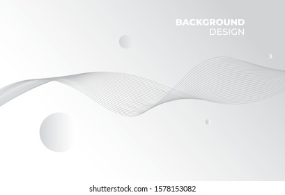White Wave Abstract Wallpaper Vector Background 