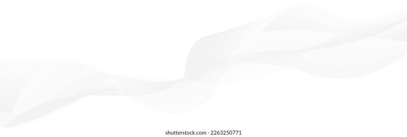 Fondo de ola blanca. Diseño neutro y limpio. Elegante textura moderna con líneas delgadas. Formas lisas futuristas. Plantilla de la página de inicio sutil. Ilustración vectorial.