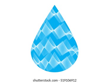 white wave in blue drop