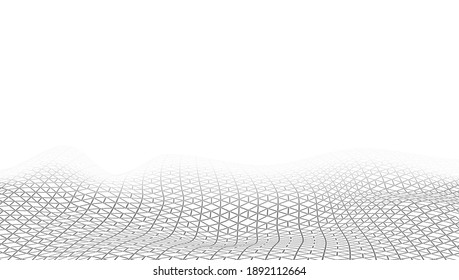 White Wave Of Connecting Dots And Lines Background. EPS10 Vector