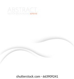 White wave curve line vector background with white space for text and message design