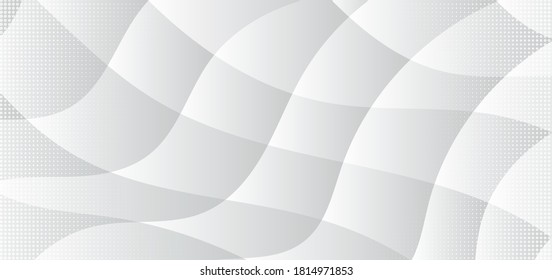 White wave flow pattern curve design halftone style. vector illustration.