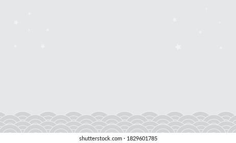 White Wave Japanese style Pattern