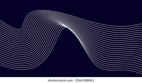 White wave lines on blue background.