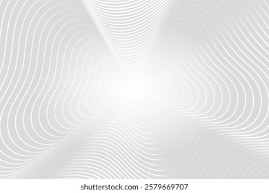 White Wave Lines Pattern Background. Technology Wallpaper. Vector Illustration. Abstract Business Banner