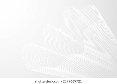 White Wave Lines Pattern Background. Technology Wallpaper. Vector Illustration. Abstract Business Banner