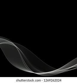 white wave on a black background. abstract illustration