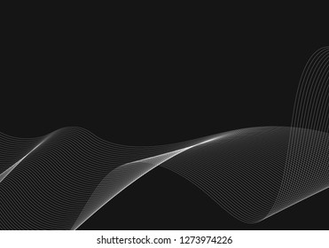 White moiré wave on black background