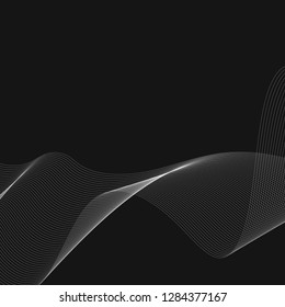 White moiré wave on black background