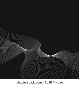 White moiré wave on black background