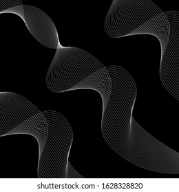 White wave on black background. Creative abstract background. EPS 10