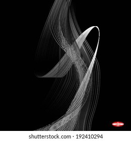 white wave on black background vector