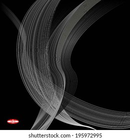 white wave on black background vector