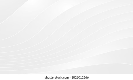 White wave paper art design. Vector illustration. Eps10