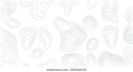 White wave paper curved reliefs abstract background, Abstract topographic contours map background, Topography map background. Vector geographic contour map.