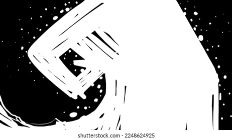 White wave of snow with small particles on a black background. The concept of heavy snow and snowstorm. Vector illustration of abstract bad weather in winter time.